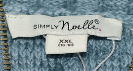Simply Noelle Brand JCKT222Z Womens Misty Blue Zippered Sweater Jacket Size XXL image 6