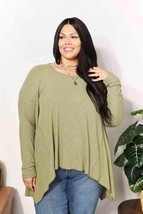 HEYSON Full Size Oversized Super Soft Rib Layering Top with a Sharkbite ... - £34.65 GBP