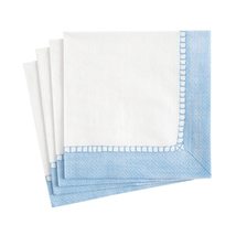 Caspari Linen Border Paper Cocktail Napkins in Light Blue - Four Packs o... - $15.68+