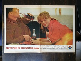 Vintage 1964 Pepsi-Cola Couple on The Beach Two Page Ad 823 - £5.53 GBP