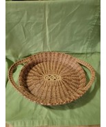 vintage Pine Needle oval Serving Tray basket with Handles 16x12x2.25 - $34.99