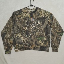 Mossy Oak Camo Sweat Shirt Mens M Medium Long Sleeve Camouflage Fleece - £18.03 GBP