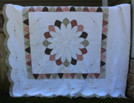 quilt cotton white FULL 96&quot; x 110&quot; - £39.95 GBP