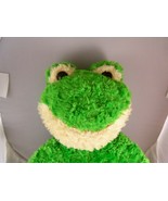 Frog Plush 18&quot; inch Happy Face Green Curly pile plush by Build A Bear BAB - $12.86