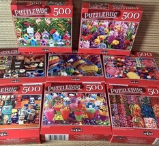 Lot Of 8 Puzzlebug Jigsaw Puzzles 500 Pieces 18.25” X 11” Colorful Candy &amp; More - £30.36 GBP