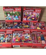 Lot Of 8 Puzzlebug Jigsaw Puzzles 500 Pieces 18.25” X 11” Colorful Candy... - £30.36 GBP