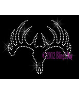 Clear Antlers - Iron on Rhinestone Transfer - Bling Hot Fix Buck Western Rack - $6.99