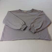 Universal Thread Women&#39;s Cotton Gray Cropped Crewneck Pullover Sweatshir... - $16.82
