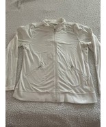 Liz Claiborne Full Zip-Up Jacket Size Large Cotton blend White Lightweight - $15.00