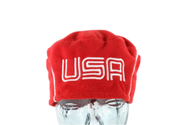 Vtg Roots 2006 Winter Olympics Team USA Spell Out Fleece Beret Beanie Hat S/M - £33.88 GBP