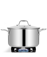 Stainless Steel 6 Quart, Heavy Duty Induction Pot, Soup Pot With Lid - £81.72 GBP