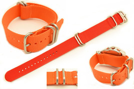 20mm HEAVY DUTY watch band Strap  For LUMINOX Watches orange Nylon 4 Rings  - £12.31 GBP