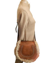 CHLOE &quot;Marcie&quot; Medium Leather Crossbody Bag with Shearling Trim - Never ... - £1,573.25 GBP