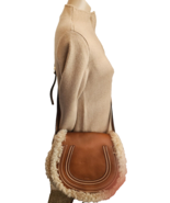 CHLOE &quot;Marcie&quot; Medium Leather Crossbody Bag with Shearling Trim - Never ... - £1,563.67 GBP