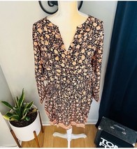 FAHERTY Brand Montara Print Long Sleeve Minidress, Size Large(12/14), Br... - $79.00