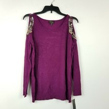 Thalia Sozi Womens Size Medium Majestic Plum Embellishment Smock Sweater NEW - £22.08 GBP