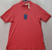 Tommy Bahama Polo Shirt Mens Small Coral Modal Short Sleeve Slit Logo Collared - £25.89 GBP