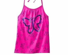 SO Girls 7-16 Sequin Butterfly Halter Knit Top Hollywood Pink Built in S... - $9.99