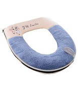 Toilet Seat Cover With Handle Winter Warm Plush Closestool Pads Soft Zip... - £16.48 GBP