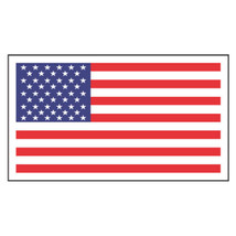 4 x 2.25 American Flag Rectangle Stickers, Pack of 25 Labels - $9.99