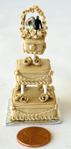 Dollhouse Miniature Artisan Sculpted 3-Tiered Wedding Cake Vintage OOAK 1:12 - $106.43