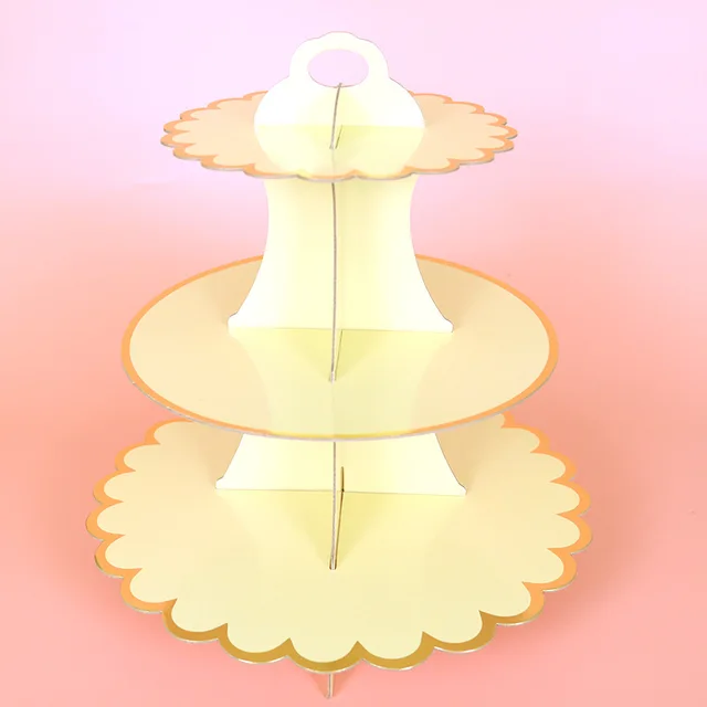 3-Layer Disposable Round Birthday Cupcake Dessert DIY Paper Craft Stand ... - £14.04 GBP