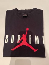 Supreme FW15 Jordan Tee Shirt Logo Authentic Size Small in Black 100% Au... - £306.55 GBP