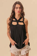 BiBi Rayon Span Jersey Cut Out with Straps Detailed - $28.68