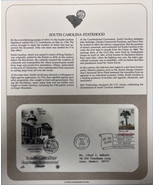 American Mail Cover FDC &amp; Info Sheet South Carlina Statehood 1988 - £18.16 GBP