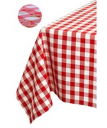 Tektrum 70&quot;X120&quot; Rectangle Tablecloth-Waterproof/Wrinkle Free- Red/White... - £23.66 GBP