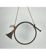 Decorative Solid Brass French Horn Vintage 19” with Rope for Hanging - $461.34 MXN