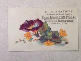 Antique Victorian Business Trade Card Dover NH Shafhirt Tobacco Snuff Pipes - £23.44 GBP