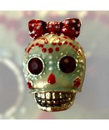 Vintage Style Gothic, Punk Sugar Skull Brooch Pin GREEN - $12.87