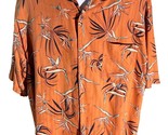 TEHAMA CLINT Men&#39;s Short Sleeve Button Down Floral Hawaiian Shirt Orange... - $19.79