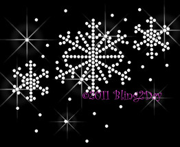 Winter Snowflake - Iron on Rhinestone Transfer Bling Hot Fix Applique Ch... - £5.49 GBP