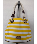 Michael Kors Yellow &amp; White Convertible Purse Marina Tote Shoulder Bag Rope - €25,70 EUR
