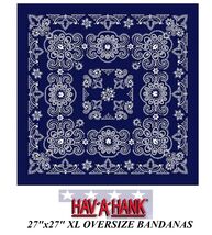 Hav-A-Hank XL BIG SIZE NAVY BLUE PAISLEY 27"BANDANNA Head Wrap Face Mask... - $6.99