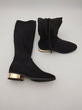 Bamboo Stardom-08M Black Women&#39;s Gold Panelled Heel Boots Size US 5.5 - £14.30 GBP