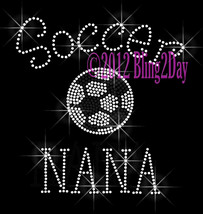 Soccer NANA - C - Iron on Rhinestone Transfer Bling Hot Fix Sports Schoo... - $8.99