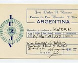 QSL Card LU2JV0 Carrelera La Cruz Concordia E Rios Argentina 1958 - $9.90