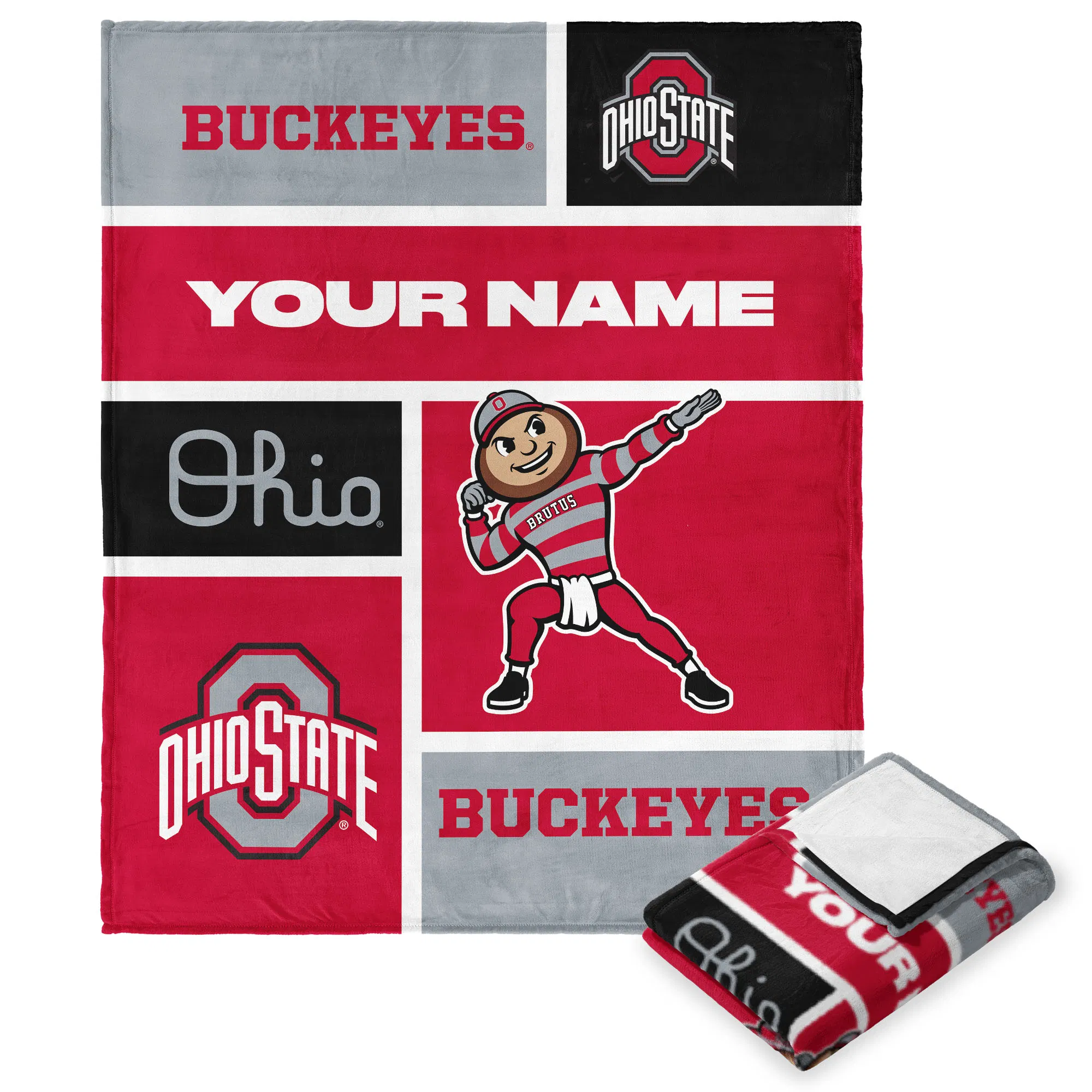 carlet & Gray Fan Blanket – Personalized Colorblock Throw, 50"x60" - $59.99