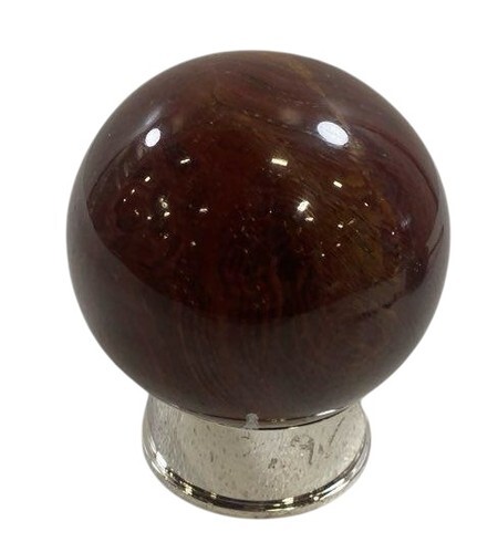 Polished Brown Stone Sphere on Stand Decorative Home Accent 6" Height Item image 3