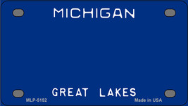 Michigan Lakes Blue Blank Novelty Mini Metal License Plate Tag - £11.95 GBP