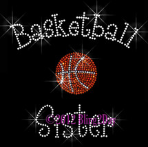 Basketball Sister - C - Iron on Rhinestone Transfer Bling Hot Fix Sports... - £7.02 GBP