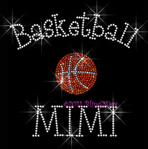 Basketball MIMI - C - Iron on Rhinestone Transfer Bling Hot Fix Sports S... - £7.02 GBP