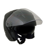 Motorcycle Helmet DOT Matte Black Open Face 3/4 Biker w/ Visor MPH9805DOT - $79.99