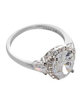 925 Sterling Silver Oval Solitaire Cubic Zirconia Ring 8mm x 10mm - $21.72