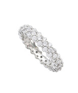 925 Sterling Silver Cubic Zirconia Micropave Set Eternity CZ Ring 4mm Wi... - £20.88 GBP