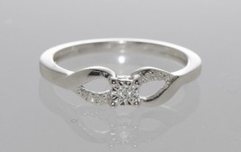 925 Sterling Silver Diamond Solitaire Ring - .05ct, Size 7 - £42.15 GBP