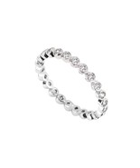 Wedding Band CZ Eternity Ring with Rhodium Sterling Silver 2mm Circle St... - £13.91 GBP